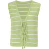 imageSOLY HUX Womens Sleeveless Striped Sweater Vest V Neck Tie Bow Crochet Knit Tank Tops Casual Loose CardiganLight Green Striped