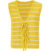 imageSOLY HUX Womens Sleeveless Striped Sweater Vest V Neck Tie Bow Crochet Knit Tank Tops Casual Loose CardiganYellow Striped