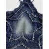 imageSOLY HUX Womens Star Halter Tops Tie Backless Y2k Distressed Denim Cami Crop TopsSolid Blue