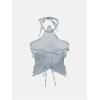 imageSOLY HUX Womens Star Halter Tops Tie Backless Y2k Distressed Denim Cami Crop TopsSolid Light Blue