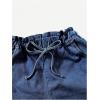 imageSOLY HUX Womens Summer Denim Shorts Drawstring Elastic Waist Straight Leg Jeans with PocketsDark Wash