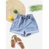 imageSOLY HUX Womens Summer Denim Shorts Drawstring Elastic Waist Straight Leg Jeans with PocketsLight Blue