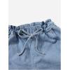 imageSOLY HUX Womens Summer Denim Shorts Drawstring Elastic Waist Straight Leg Jeans with PocketsLight Wash
