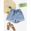 imageSOLY HUX Womens Summer Denim Shorts Drawstring Elastic Waist Straight Leg Jeans with PocketsLight Wash