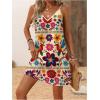 imageSOLY HUX Womens Summer Dress Floral Print V Neck Spaghetti Strap Cami Short Dresses Vacation SundressMulti Floral