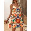imageSOLY HUX Womens Summer Dress Floral Print V Neck Spaghetti Strap Cami Short Dresses Vacation SundressMulticoloured Floral