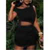 imageSOLY HUX Womens Summer Dresses Textured Cutout Sleeveless Bodycon Party Mini DressPlain Black