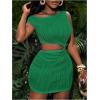 imageSOLY HUX Womens Summer Dresses Textured Cutout Sleeveless Bodycon Party Mini DressSolid Green