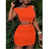imageSOLY HUX Womens Summer Dresses Textured Cutout Sleeveless Bodycon Party Mini DressSolid Orange
