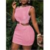 imageSOLY HUX Womens Summer Dresses Textured Cutout Sleeveless Bodycon Party Mini DressSolid Pink
