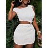 imageSOLY HUX Womens Summer Dresses Textured Cutout Sleeveless Bodycon Party Mini DressSolid White