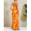 imageSOLY HUX Womens Summer Floral Tube Dress Twist Front Strapless Vacation Beach Dresses Maxi DressBurnt Orange