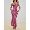 imageSOLY HUX Womens Summer Floral Tube Dress Twist Front Strapless Vacation Beach Dresses Maxi DressHot Pink