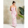 imageSOLY HUX Womens Summer Floral Tube Dress Twist Front Strapless Vacation Beach Dresses Maxi DressLight Pink