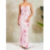 imageSOLY HUX Womens Summer Floral Tube Dress Twist Front Strapless Vacation Beach Dresses Maxi DressLight Pink