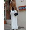 imageSOLY HUX Womens Tie Backless Maxi Halter Dress Deep V Neck Sleeveless Knit Elegant DressesSolid White
