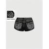 imageSOLY HUX Womens Y2k Sparkly Jeans Skinny Mini Denim Shorts Music Festival Rave OutfitsDark Grey