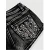 imageSOLY HUX Womens Y2k Sparkly Jeans Skinny Mini Denim Shorts Music Festival Rave OutfitsDark Grey