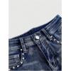 imageSOLY HUX Womens Y2k Sparkly Jeans Skinny Mini Denim Shorts Music Festival Rave OutfitsDark Wash
