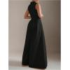 imageSOLY HUX Womens Zipper Front Wide Leg Jumpsuit Summer Mock Neck Sleeveless Elegant RomperPure Black