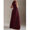 imageSOLY HUX Womens Zipper Front Wide Leg Jumpsuit Summer Mock Neck Sleeveless Elegant RomperPure Burgundy