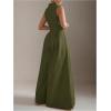 imageSOLY HUX Womens Zipper Front Wide Leg Jumpsuit Summer Mock Neck Sleeveless Elegant RomperPure Dark Army Green