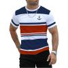 imageSOLY HUX Mens Color Block Striped T Shirt Short Sleeve Round Neck Summer Tops Casual TeeRed and White