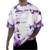 imageSOLY HUX Mens Graphic Tie Dye T Shirt Letter Print Crew Neck Short Sleeve Casual Summer Tee TopsWhite and Purple Letter