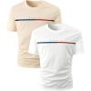 imageSOLY HUX Mens Letter Graphic Tee Tops Classic Short Sleeve Crew Neck TShirts 2 PieceWhite and Khaki