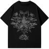 imageSOLY HUX Mens Y2k Graphic Tees Star Floral Print Short Sleeve Summer Goth T Shirt TopBlack Star