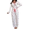 imageSOLY HUX Womens Cute Print Pajamas 2 Piece Bowknot Long Sleeve Top and Pants Sleepwear Pjs SetsWhite Strawberry