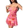 imageSOLY HUX Womens Mini Skirt Set 2 Piece Floral Print Tube Top Skirts Going Out Outfits Beach Vacation ClothesPink Floral