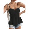 imageSOLY HUX Womens Peplum Crop Tops Y2K Cute Babydoll Tops Lace Ruched Dressy Casual Spaghetti Strap Going Out CamisoleSolid Black