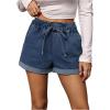 imageSOLY HUX Womens Summer Denim Shorts Drawstring Elastic Waist Straight Leg Jeans with PocketsMedium Wash