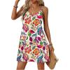 imageSOLY HUX Womens Summer Dress Floral Print V Neck Spaghetti Strap Cami Short Dresses Vacation SundressMulti Floral Print