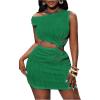 imageSOLY HUX Womens Summer Dresses Textured Cutout Sleeveless Bodycon Party Mini DressSolid Green