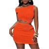 imageSOLY HUX Womens Summer Dresses Textured Cutout Sleeveless Bodycon Party Mini DressSolid Orange