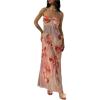imageSOLY HUX Womens Summer Floral Tube Dress Twist Front Strapless Vacation Beach Dresses Maxi DressRed Floral