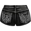 imageSOLY HUX Womens Y2k Sparkly Jeans Skinny Mini Denim Shorts Music Festival Rave OutfitsDark Grey