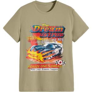 imageSOLY HUX Mens Graphic Tees Letter Print Vintage TShirts Short Sleeve Crewneck Casual Summer Tee TopKhaki Car Graphic