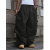imageSOLY HUX Mens Baggy Cargo Pants Wide Leg Parachute Pants with Pocket StreetwearPlain Black