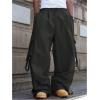 imageSOLY HUX Mens Baggy Cargo Pants Wide Leg Parachute Pants with Pocket StreetwearPlain Black