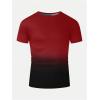 imageSOLY HUX Mens Gradient T Shirt Short Sleeve Round Neck Tee Summer TopsRed Gradient