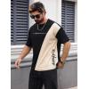 imageSOLY HUX Mens Graphic Tees Color Letter Print Crewneck Short Sleeve T Shirts Summer Casual Tee TopsBlack and Beige