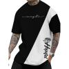 imageSOLY HUX Mens Graphic Tees Color Letter Print Crewneck Short Sleeve T Shirts Summer Casual Tee TopsBlack and White