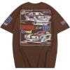 imageSOLY HUX Mens Graphic Tees Letter Car Print Short Sleeve T Shirt Streetwear Summer TopsBrown Car