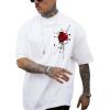 imageSOLY HUX Mens Rose Print Graphic Tees Oversized T Shirt Summer Tops CasualWhite Graphic
