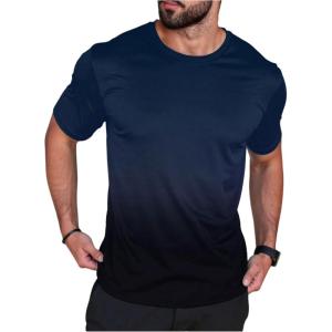 imageSOLY HUX Mens Gradient T Shirt Short Sleeve Round Neck Tee Summer TopsDark Blue Gradient