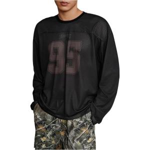 imageSOLY HUX Mens Long Sleeve Jersey Shirts Number Graphic Print Baggy Tee Shirt Tops StreetwearBlack Number