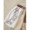 imageSOLY HUX Womens Color Block Letter Graphic Shorts Drawstring Elastic Waist Summer Sweat ShortsMulticoloured Letter